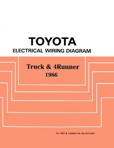 1986 Toyota Pickup, 4Runner Wiring Diagrams Manual