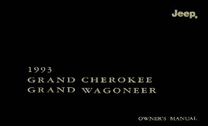 1993 Jeep Grand Cherokee & Grand Wagoneer Owner's Manual
