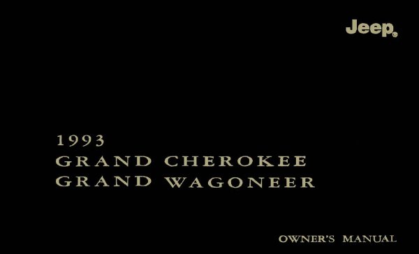 1993 Jeep Grand Cherokee & Grand Wagoneer Owner's Manual