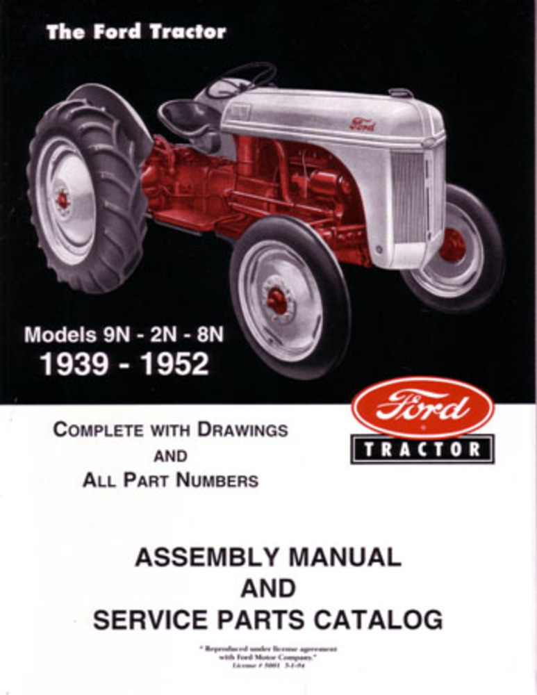 1939 1950 1951 1952 Ford Tractor 9N 2N 8N Parts Numbers Book Manual Factory