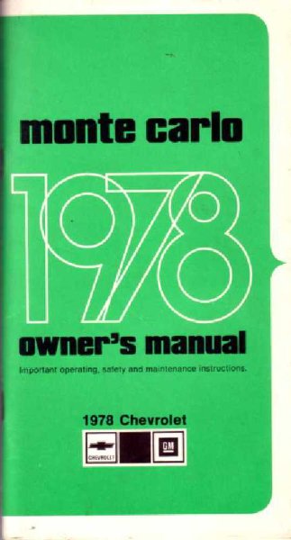 1978 Chevrolet Monte Carlo Owner's Manual