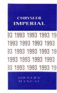 1993 Chrysler Imperial Owner's Manual