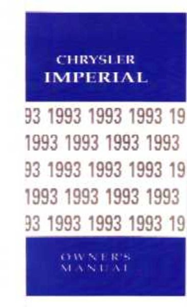 1993 Chrysler Imperial Owner's Manual