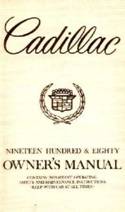 1980 Cadillac Deville Owner's Manual