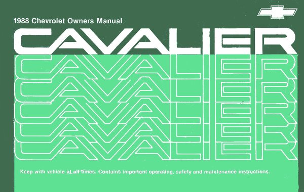 1988 Chevrolet Cavalier Owner's Manual