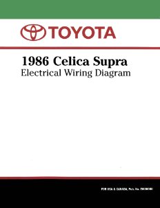 1986 Toyota Celica Supra Wiring Diagrams Manual