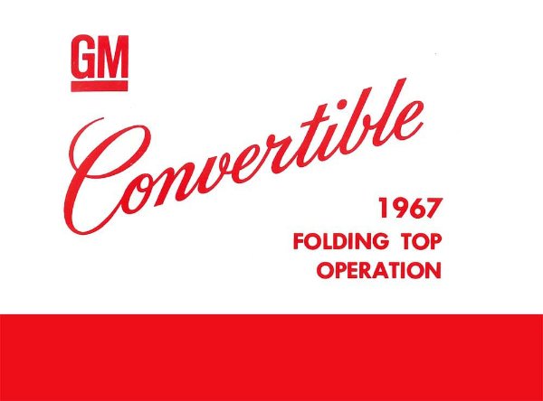 1967 Fisher Convertible Top Owner's Manual