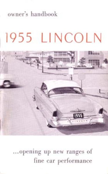 1955 Lincoln Capri, Custom Owner's Manual