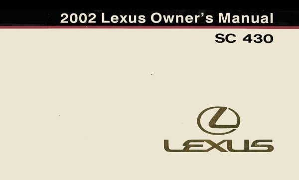 2002 Lexus SC 430 Owner's Manual