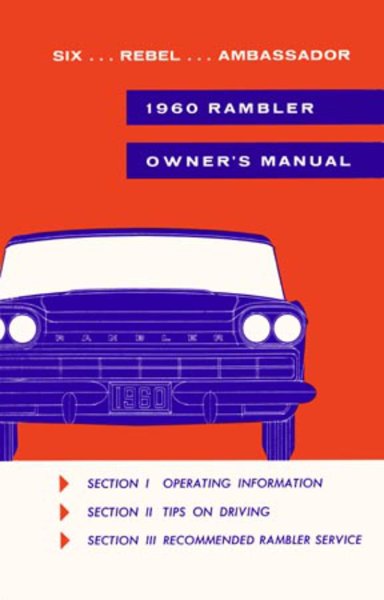 1960 AMC Ambassador, Rambler, Rebel Owner's Manual