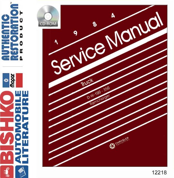 1984 Dodge D/W 100-350 Truck, Ramcharger Factory Shop Service Manual