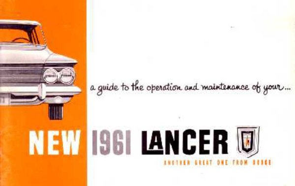 1961 Dodge Lancer Owner's Manual