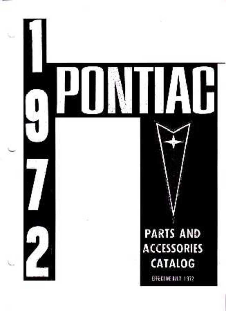 1965 1969 1970 1971 1972 Pontiac Part Numbers Book List Interchange Illustration
