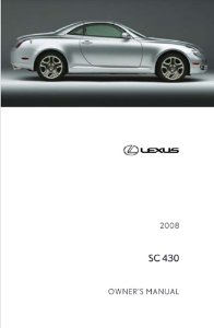 2008 Lexus SC 430 Owner's Manual
