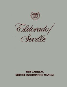 1988 Cadillac Eldorado, Seville Factory Shop Service Manual