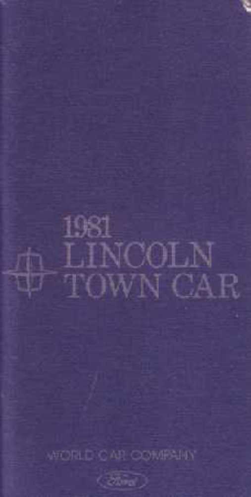 1981 Lincoln Town Car Owners Manual User Guide Operator Book
