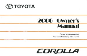 2006 Toyota Corolla Owner's Manual