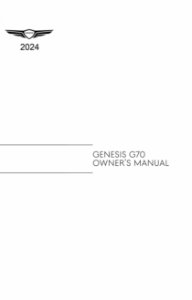 2024 Genesis G70 Owner's Manual