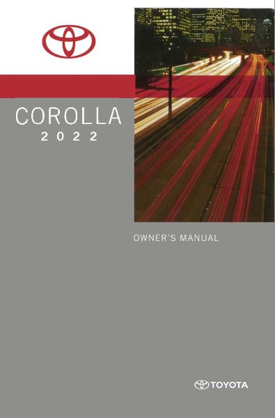 2022 Toyota COROLLA Owner's Manual