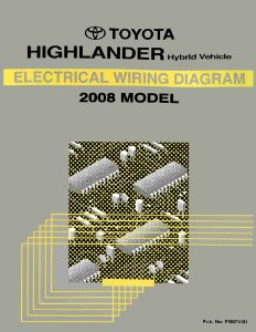 2008 Toyota Highlander Hybrid Wiring Diagrams Manual