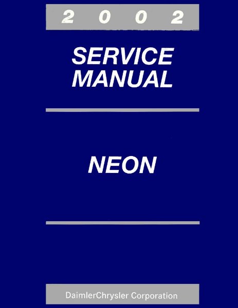2002 Chrysler Neon Factory Shop Service Manual