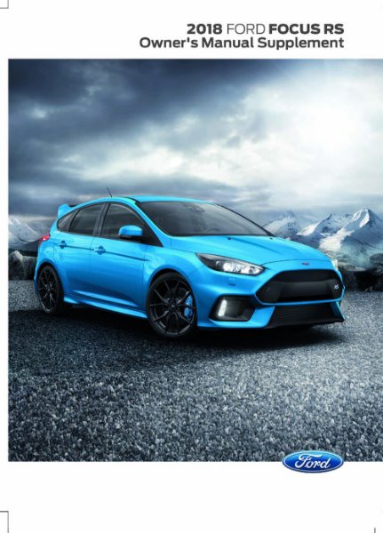 2018 Ford Focus RS Supplement Owner's Manual