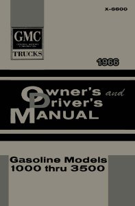 1966 GMC Light Duty Truck Owner's Manual