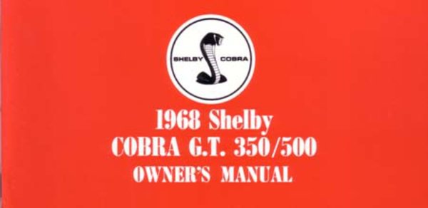 1968 Ford GT350 GT500 Owner's Manual