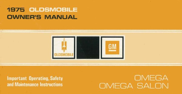 1975 Oldsmobile Omega & Omega Salon Owner's Manual