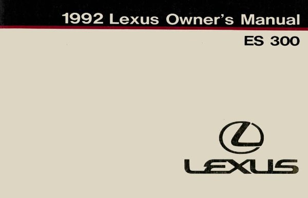 1992 Lexus ES 300 Owner's Manual