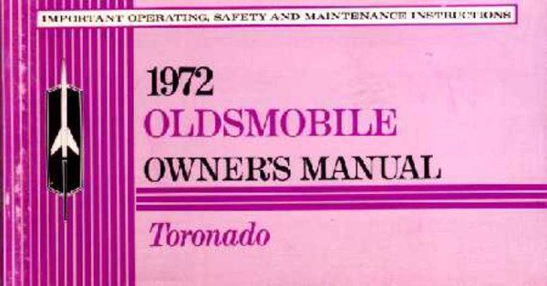 1972 Oldsmobile Toronado Owner's Manual