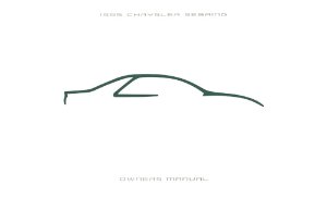 1995 Chrysler Sebring Owner's Manual