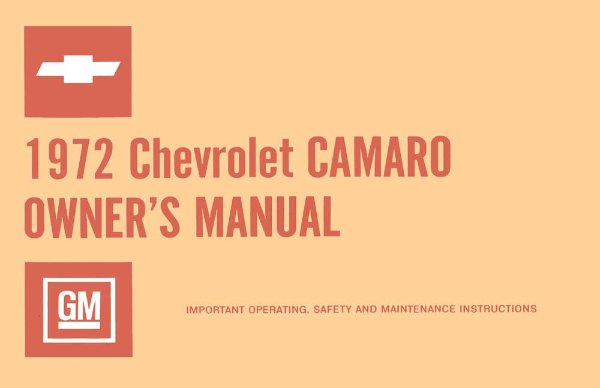 1972 Chevrolet Camaro Owner's Manual
