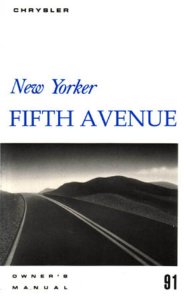 1991 Chrysler New Yorker, Fifth Avenue Owner's Manual