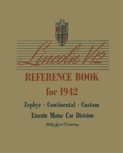 1942 Lincoln Continental, Zepher, V-12 Owner's Manual