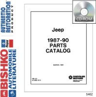 1987 1988 1989 1990 Jeep Part Numbers Book PDF List Guide Interchange Drawing sample image