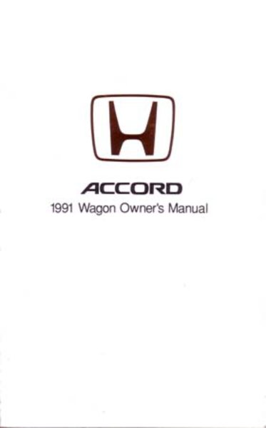 1991 Honda Accord Wagon Owner's Manual