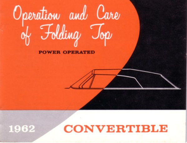 1962 Fisher Convertible Top Owner's Manual