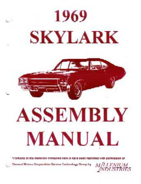 1969 Buick Skylark Assembly Manual Book Rebuild Instructions Illustrations