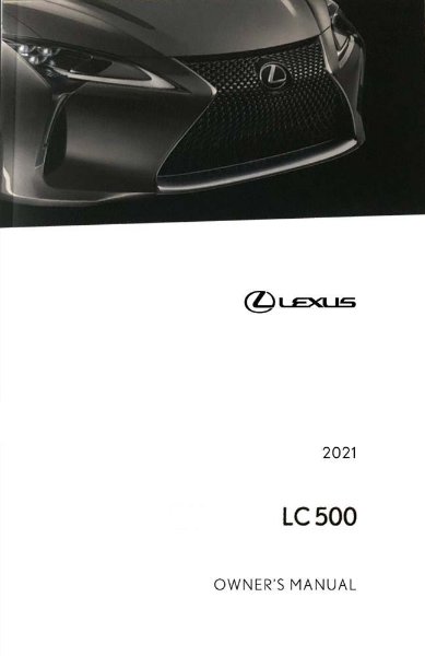 2021 Lexus LC 500C Owner's Manual