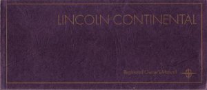 1968 Lincoln Continental Owner's Manual