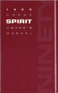 1990 Dodge Spirit Owner's Manual