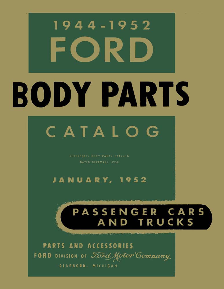 1944 1949 1950 1951 1952 Ford Parts Numbers Book List Guide Interchange