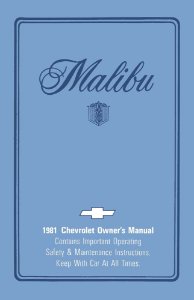 1981 Chevrolet Malibu Owner's Manual