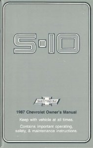 1987 Chevrolet S-10 Blazer & Pickup Owner's Manual