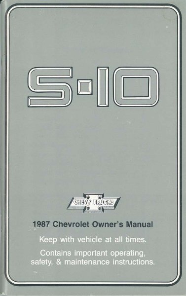 1987 Chevrolet S-10 Blazer & Pickup Owner's Manual