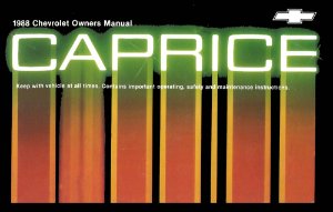 1988 Chevrolet Caprice Owner's Manual