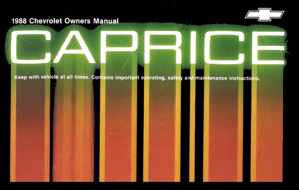 1988 Chevrolet Caprice Owner's Manual