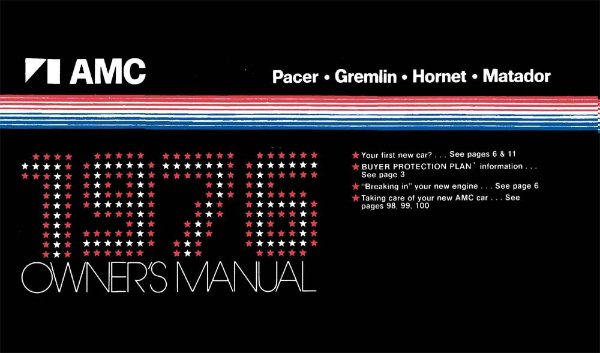 1976 AMC Gremlin, Hornet, Matador, Pacer Owner's Manual