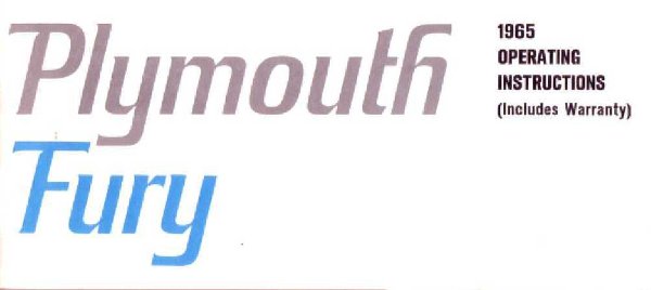 1965 Plymouth Fury Owner's Manual